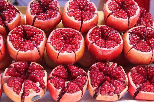 pomegranate cut out on a road side store